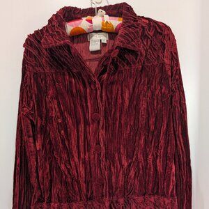 Red Crushed Velvet Shirt